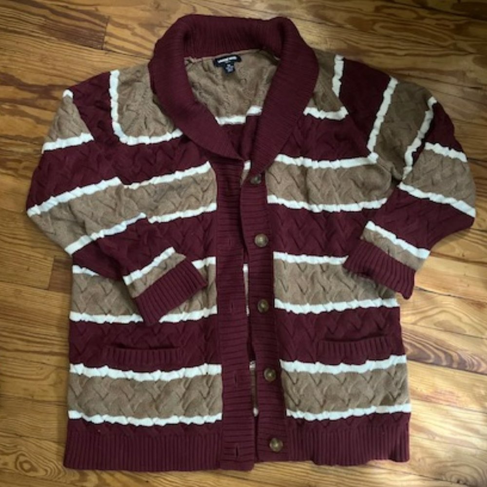 Lands' End Womens 100% cotton oversized Sweater Cardigan size XL (16w-18w)
